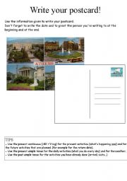 English Worksheet: postcard part 3