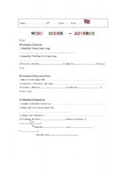 English worksheet: Word Order