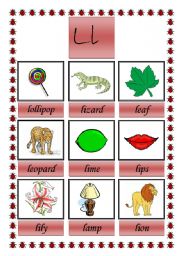 English Worksheet: picture dictionary (L)