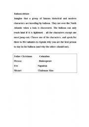 English Worksheet: oral practice activities