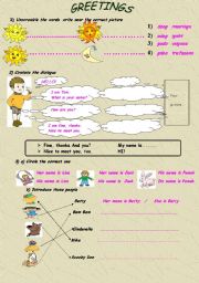 English Worksheet: greetings