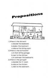 English worksheet: Prepositions