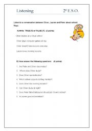 English Worksheet: LISTENING ACTIVITY_present simple_ with script