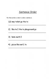 English worksheet: Sentences
