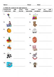 English Worksheet: Toys