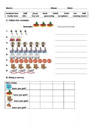 English Worksheet: Toys and the verb 