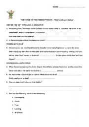 English worksheet: Third reading worksheet for the book: THE CURSE OF THE CHEESE PYRAMID- GERONIMO STILTON