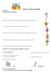 English Worksheet: Flinstones episode Mother-in-laws visit