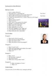 English Worksheet: Question Sheet for Discourse Text