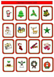 Christmas memory cards