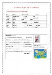 English Worksheet: DESCRIBING PEOPLE PLACE & WEATHER