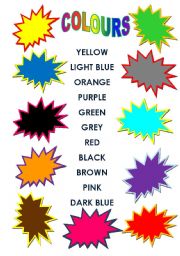 English worksheet: COLOURS