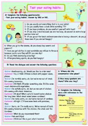 English Worksheet: TEST YOUR EATING HABITS