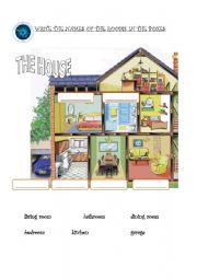 English Worksheet: parts of the house