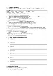 English Worksheet: Reduced Infinitives