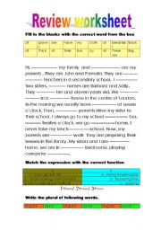 English worksheet: review