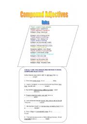 English Worksheet: compound adjectives rules