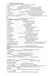 English Worksheet: comparative superlative exercise