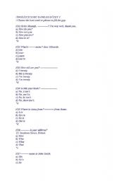 English Worksheet: Questions