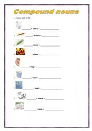 English Worksheet: compound nouns