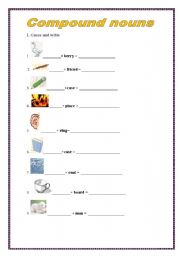 English Worksheet: compound nouns