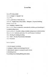 English worksheet: Lesson Plan Enterprise 1