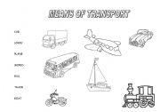 English worksheet: MEANS OF TRANSPORT