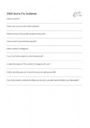 English Worksheet: Swine Flu (questions)