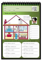 English Worksheet: House and Furniture