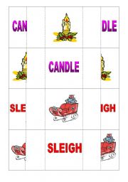 English Worksheet: 2 Christmas cards: Read and guess, Look and read.