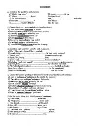 English Worksheet: grammar exercises