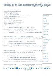 English worksheet: White is in winter