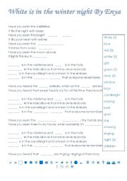 English Worksheet: White is in winter