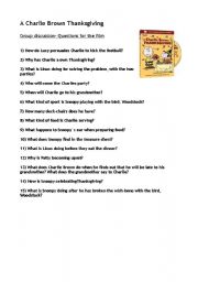 Charlie Brown Thanksgiving worksheets
