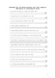 present simple, continuous and past simple tense