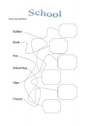 English Worksheet: school things