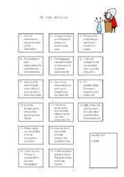 at the auction - countable and uncountable nouns