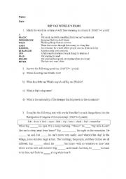 English worksheet: Rip van Winkle