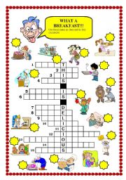 English Worksheet: Breakfast crossword