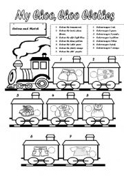 English Worksheet: MY CHOO, CHOO, CLOTHES