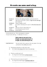 English Worksheet: Costs an arm and a leg - Idioms and Phrases