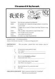 English worksheet: Learn by heart / Like the back of my hand - Idioms and Phrases