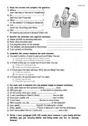 English Worksheet: present simple vs. present continuous
