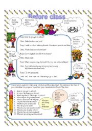 English Worksheet: Conversation Before Class Begins