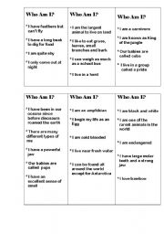 English worksheet: Inference Cards