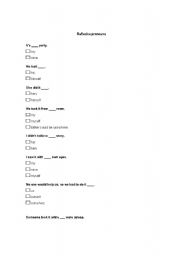 English Worksheet: reflexive pronouns
