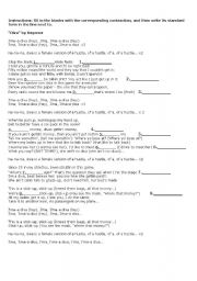 English Worksheet: Beyonce 