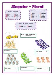 English Worksheet: Singular - Plural 