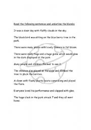 English worksheet: Story to learn L blends