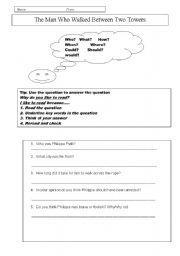 English worksheet: Literal Questions